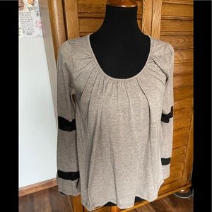 Wanderlux tan and black blouse size Medium